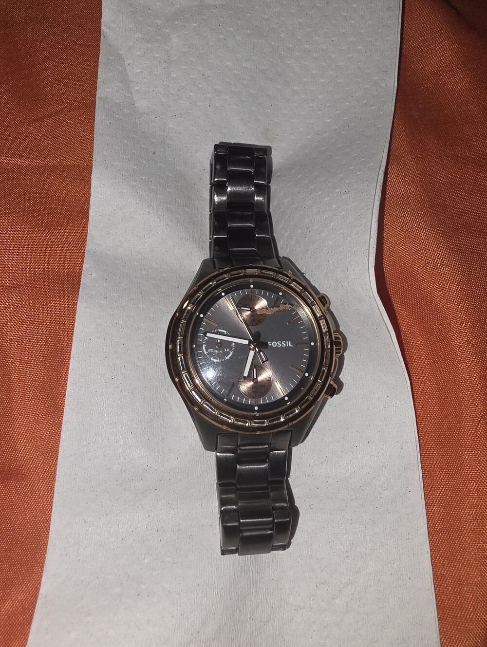 Fossil Women's Brown Watch with Rose Gold Accents